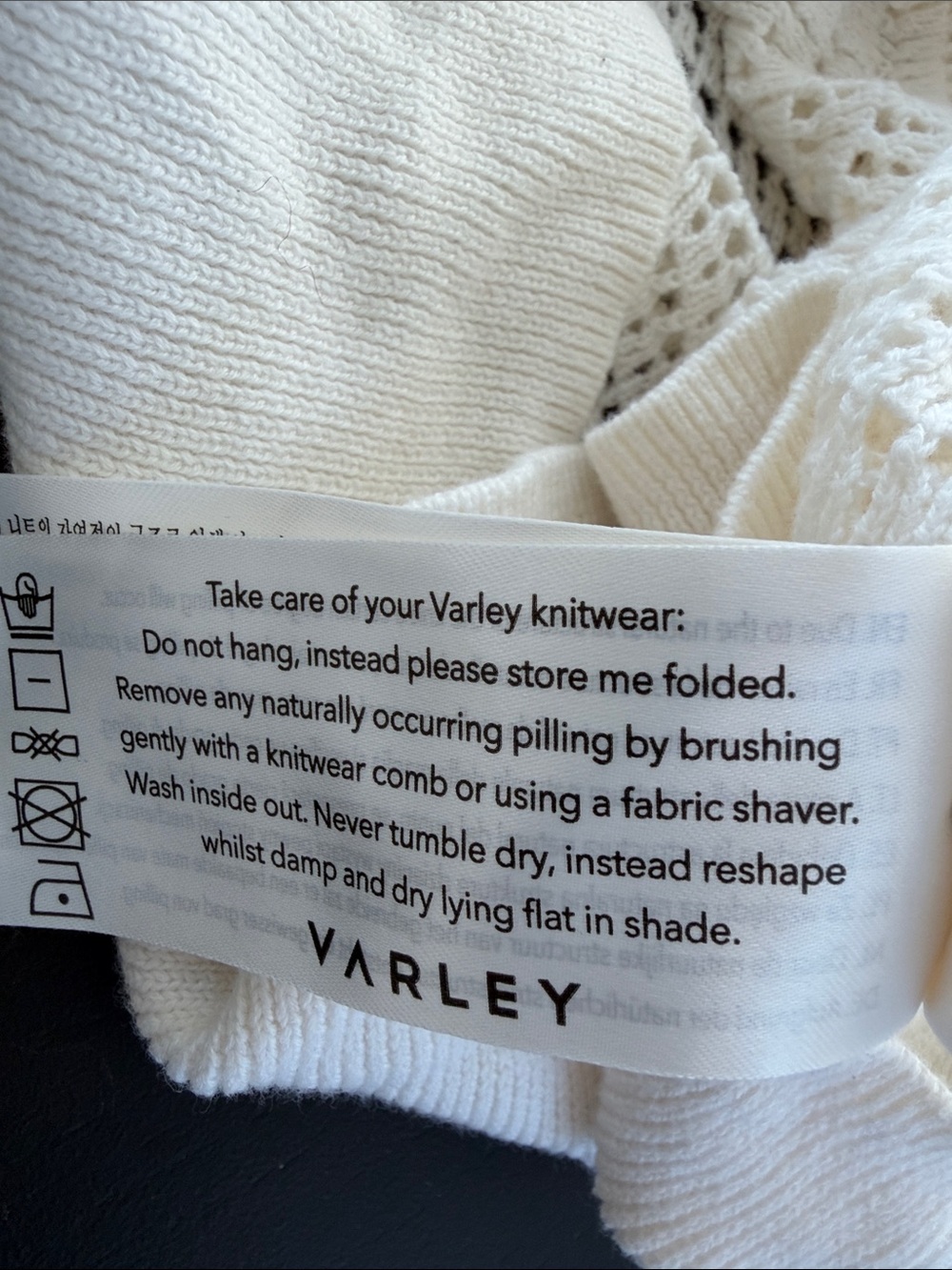Varley Kershaw 100% Cotton Cream Open-Knit Sweater - Picture 7 of 7